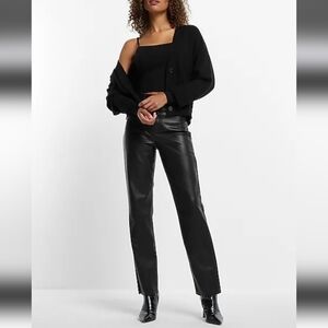 Express Vegan Leather Straight Fit Pant Size 2R